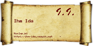 Ihm Ida névjegykártya