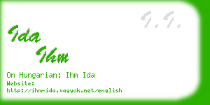 ida ihm business card